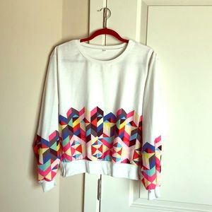 White crew neck sweater